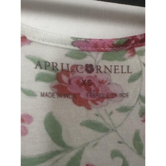 April Cornell Dress Womens XS Floral Short Sleeve Midi Ruffle Boho Summer Flowy - Picture 5 of 6